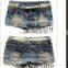 Zipper Paillette Ornament Pockets Ladies Short Tops for Jeans