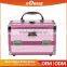 Wholesale Multilayer Drawers High Capacity Aluminium Cosmetic Display Case With Mirror