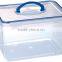 4000ml Stackable Clear Plastic Food Storage Container With Lid &handle