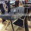 TB 12mm tinted glass dining table set famous designers furniture