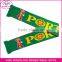 custom 2016 France EU Cup sports fans knitted scarf /wholesale jacquard logo acrylic football fans scarf for fans cheering