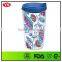 16oz bpa free insulated double wall insert plastic coffee mug