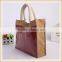 Factory direct sale plain jute bag with pvc pocket