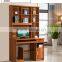 Panel furniture computer desk with bookshelf
