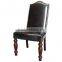 Luxury vintage furniture solid wood chair cover by pu leather fabric