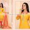 Joyous Yellow Chanderi Cotton Churidar Suit/fancy designer churidar suit