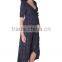 Summer Print Chiffon Black Wrap Maternity Dress, Long Maternity Clothes, Half Sleeve Maternity Clothing