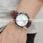 Stainless Steel Black Case Date Leather Strap Analog Quartz Casual Men Watch