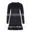 2016 Most Fashion Long Sleeves Fluted Hem Women Dress Semi Formal Cocktail Women Dress