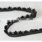 New design 1.4cm width narrow black lovely flower scallop cotton crochet lace trims