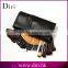 high quality classic black makeup brush set 24pcs with pu leather bag