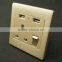 Electric wall switch and socket outlet usb plug wall socket