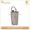 Brown washable kraft paper single wine bottle bag with handles