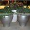 Grey fiberglass flower pot