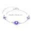Round Rhinestone Evil Eye Bracelet Gold Chain Bracelet