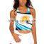 summer ladies custom flag sun graphic sexy crop tank tops