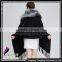 CX-B-P-53B Fox Fur Trim Collar Wholesale Pashmina Shawl