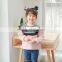 S60635B 2017 New girl's stripe neck long sleeve cotton child t-shirt