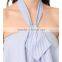 2017 OEM Charming Finish Relaxed Halter Top Neckerchief Tie Blouse