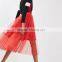 2017 OEM Spring Red Flowy Giant Tutu Tulle Below The Knee Skirts