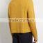 Mustard-yellow V neck pullover winter thick sweater 12 GG knitted