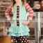 christmas reindeer embroidery polka dots fall cotton boutique clothing