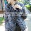 YR634 New Arrival Hot Sale Fashion Women Natural Color Silver Fox Fur Coat