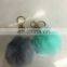 faux fur bag charm cherry pom pom fur key chain