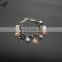 Fashion popular butterfly knot diamond leopard print heart-shaped pearl gold beaded bracelet