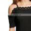 OEM Black Lace Panel Cami Dress Spaghetti Strap Patchwork A Line Mini Cocktail Dress