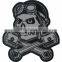 Custom large motorcycle iron on skull patches for jackets