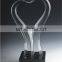 Heart Shaped Competitions Crystal Glass Trophies