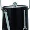 Hand Made In USA Black Double Walled 5-Quart Insulated Ice Bucket With Ice Tongs & Bottle Opener