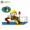 Cost-effective children outdoor playground equipment kids plastic swing and slide for garden JMQ-G086D