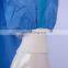 Disposable Waterproof Ppe PP Pe SMS Level 3 With Knit Cuff Surgical Reinforced Gown seams taped Medical Isolation Gowns