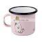 Customised reusable 7cm metal steel coffee porcelain enamel metal cup