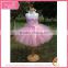 Light Gauze pink muslin bowknot bubble dress fluffy voile girl's dress children frocks designs