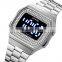 Colorful stainless steel waterproof chic digital women watch Skmei 1807 wholesale Luxury diamond lady hand clock