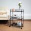3 Tier Rolling Utility Cart with Wheels Multifunctional Metal Storage Cart Organizer Adjustable Trolley Cart with Handle