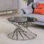 Tiptop Cheap Design Modern High Quality Clear Tempered Glass Coffee Table With Stainless Steel Base