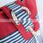 Navy Stripe Pattern Canvas Rope Handle Beach Bag Sailor Beach Bag