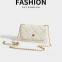 Fashion lingge design golden ball chain handbag ladies crossbody small square bag