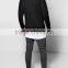 2016 OEM Custom Mens Black Ribbed Pullover Sweatshirts