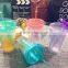 BPA Free double wall Plastic Mugs With Straw
