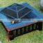 Outdoor Patio Dark Gray Metal Frame Wood-Charcoal Burning Firepit Table
