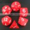 resin polyhedral dice with number emboossed
