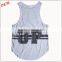 Placement print at front and back high neck loose fit tank tops sports apparel