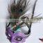 Carnival Mask Peacock Feather Mask With Crystal Diamond For Venetian Masks Wholesale