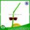 Summer Celebration 6 Summer Sunglasses Clips on Straw Decorations for Drink