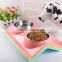 Colorful Double Pet Stainless Steel bowls pet dinner feeder and drinker bowls                        
                                                Quality Choice